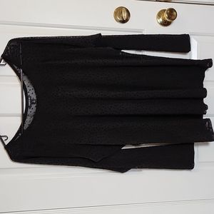 Torrid, BLACK MESH FLOCKED STAR RAGLAN TOP, size 3 (3XL), NWT